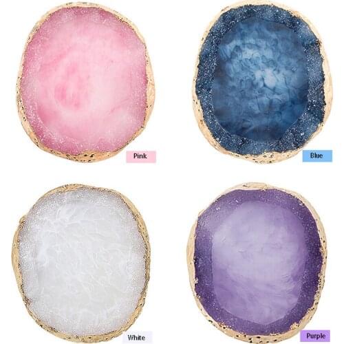 Nail Palette Smooth for Nails Art Round Color Mixing Painting Resin Agate Sheet DIY Manicure Polish Gel Tool