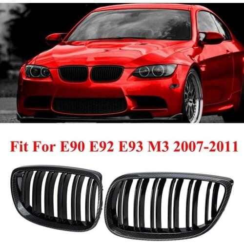 For -BMW E90 E92 E93 M3 328I 335I 2007-2011 Carbon Fiber Look Front Kidney Grille 51137157275 51137157276