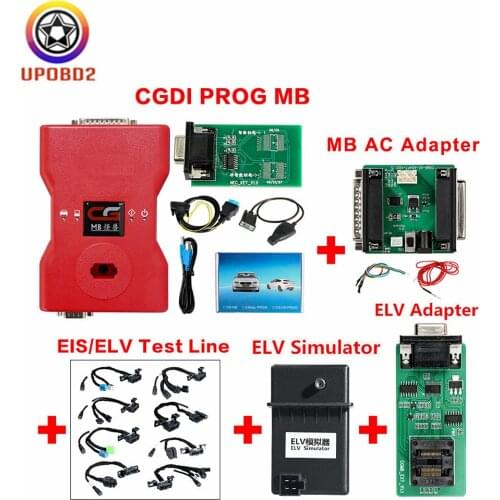 CGDI MB Key Programmer For Benz Support All Key Lost Fastest Add Key CGDI Prog MB with ELV Adapter&Simulator&AC Adapter&EIS ELV