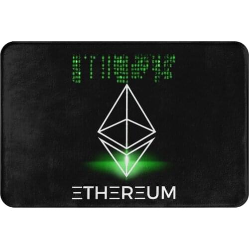 Ethereum Crypto Miners Non-slip Doormat Green Coding Bath Kitchen Mat Welcome Carpet Home Pattern Decor