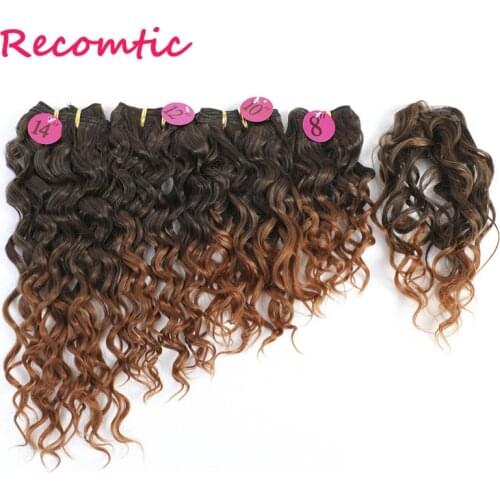 Recomtic Water Wave With Closure Twist Crochet Hair Natural Synthetic Braid Hair Ombre Braiding Hair Extensions For Black Women