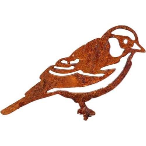 Rusty Metal Garden Birds, Sparrow, Robin, Blackbird, Decoration Bird Decor Blue Metal Tit, Country Garden Yard Art Gardenin J2T5