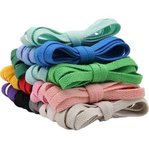Weiou New 8MM Single Layer Flat Shoestrings Candy Color Shoelaces 80 Colors Support Customiz Length Color Width