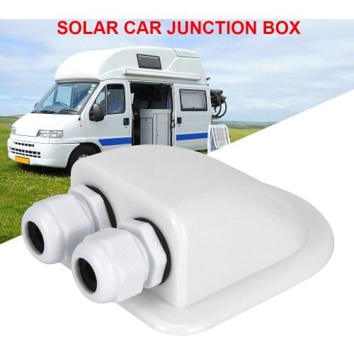 Solar Car Junction Box Cable Entry Gland Box Cable Connector Holder Roof Wire Entry 2 Hole Caravan RV Yacht Caravan Accessories