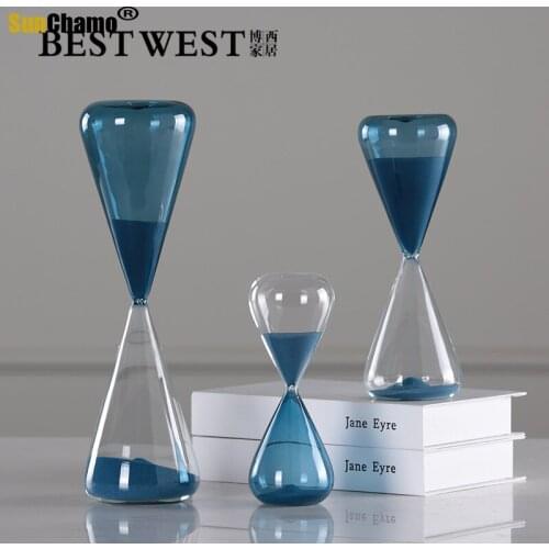 Creative Hourglass Sand Clock Timers Home Decoration 60 Minutes 30 Minutes 10 Minutes Half Blue Glass Hourglass Time Decoration