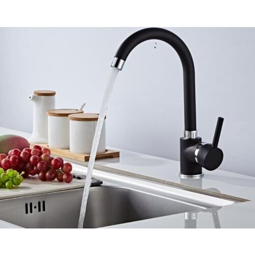 Tesatisfied Kitchen Faucet 360 Degree Rotatable Solid Zinc Alloy Kitchen Mixer Cold And Hot Kitchen Tap Single Hole Water Tap