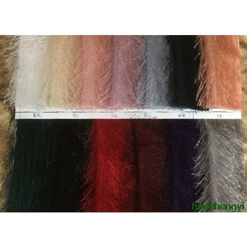 Spot pine needle fabric, Fringed velvet fashion womens long skirt plush fabric