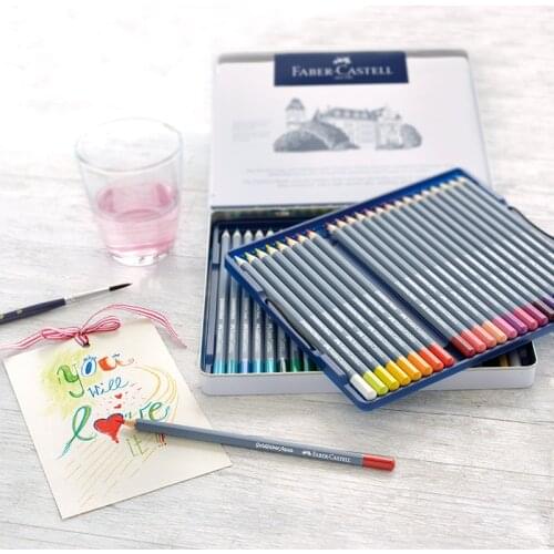 FABER CASTELL 12/24/36/48 color water soluble color pencil art design hand-painted color pen