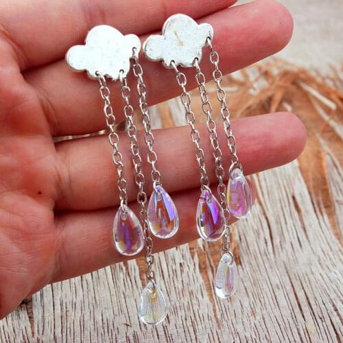 Boho Women Jewelry Cloud Earrings 2021 Trend Jewelry-Accessories Magic Raindrop Gothic Style Fashion Witch Long Hanging Earrings