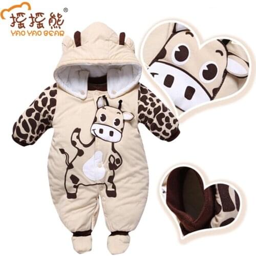Winter Baby Boy Girl Clothes Newborn Baby Bodysuit Girls Body Sleepwear Animal Jumpsuit Fleece Infantil Boys Pajamas Clothing