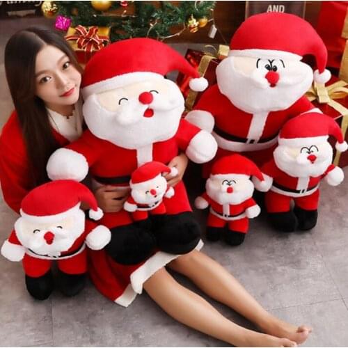 1pc 25cm 35cm 50cm smile Father Christmas Santa Claus funny soft plush doll pillow cushion creative girl stuffed toy