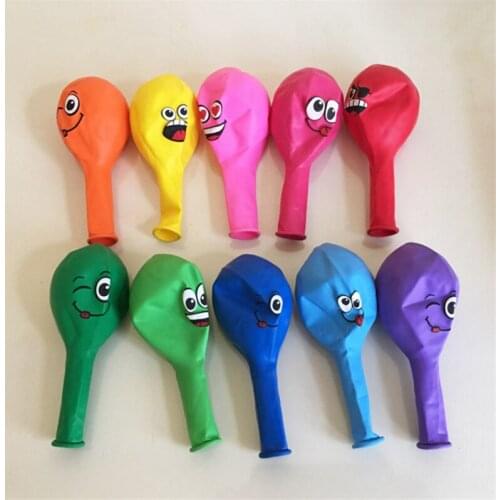 10pcs 12-inch variety of smiley face latex balloons birthday party decoration balloon expression symbol childrens toys