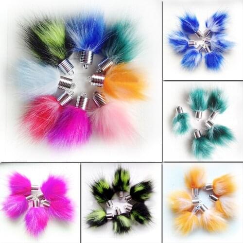 10pcs Mini Pompon Faux Rabbit Fur Ball DIY Jewelry Parts Pendant For Clothing Bag Chain Curtain Tassel Handmade Crafts Gift