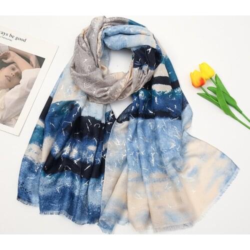 2020 New Arrival Gradient Tassels Scarf Hijabs Women Glittler Head Scarves Large Size Shawls Fashion Muslim Wraps Mufflers 1PC