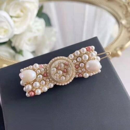 2021 Fashion Jewelry For Women Girls Colored Pearls Hairwear Barrettes Beautiful Girls Hairwear Jewelry Gold Color Jewelry