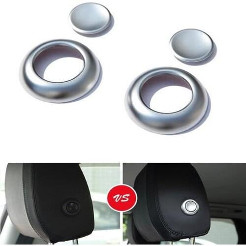 4x Car Seat Headrest Adjust Button Switch Ring Trim Cover Sticker For Land Rover Discovery Sport 2015 2016 Car-Styling