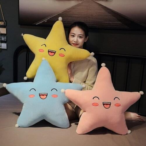 65cm New Smiley Star Plush Decor Pillow Toy Cartoon Sky Series Soft Stuffed Doll Sleeping Cushion Room Chair Decor Seat Cushion