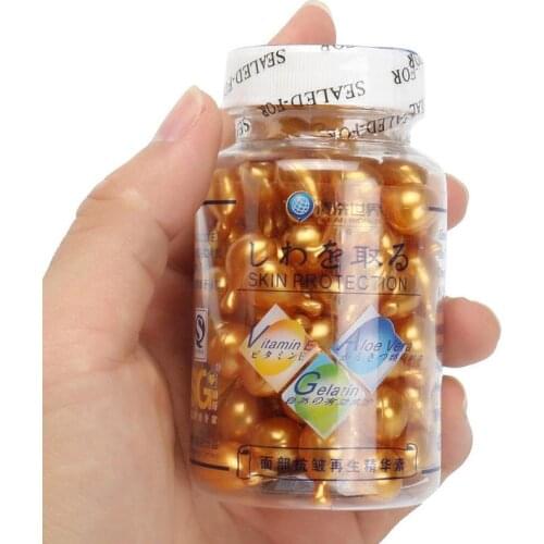 90Pcs/Bottle Vitamin E Capsules Serum Spot Acne Removing Whitening Cream Ve Freckle Capsule face skin care
