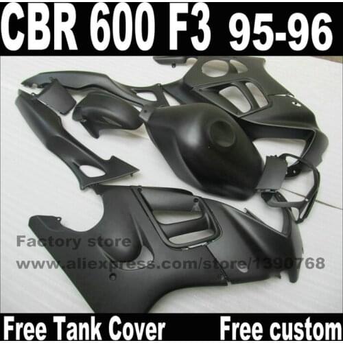 Free shipping fairings set for HONDA CBR 600 F3 1995 1996 all matte black high grade fairing kit cbr600 95 96 CN63
