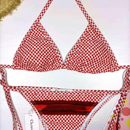 High Cut Bikinis Split Ladies Swimsuit Fashion Luxury Design Red Plaid Strap Swimsuit Push Up Beach Top Swimming Suit