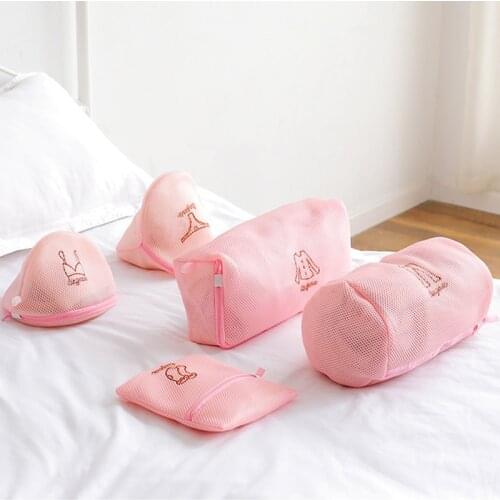 Bra Underwear Laundry Bag Polyester Mesh Zipped Bag Wash Lingerie Bag Travel Clothing Care