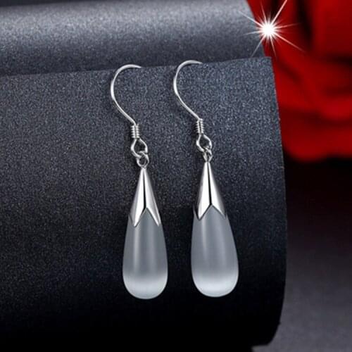 925 silver long drop earrings Japanese and Korean temperament fashion earrings