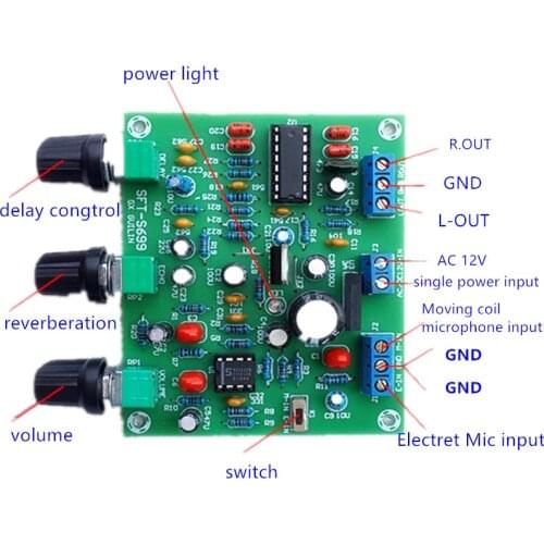 ETK3699 Digital Kara OK Surround Reverb Delay Microphone Amplifier Preamp Board
