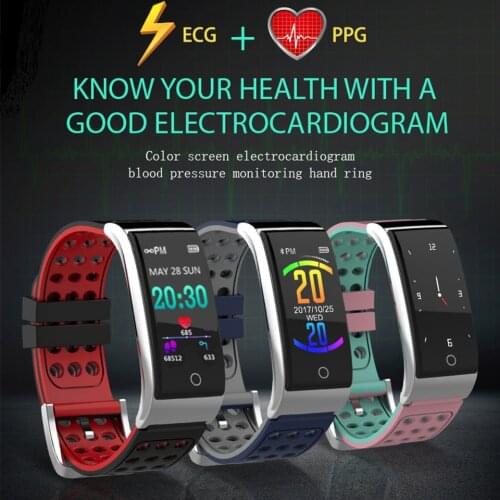 Fitness Bracelet Heart Rate Blood Pressure Measurement Pulsometer ECG Watch Sleep Monitor Pedometer Color LCD Activity Tracker