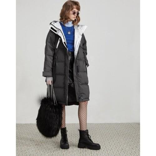 IRINACH291 FALL WINTER 2020 COLLECTION New Arrivals Casual Hooded Long White Duck Down Jacket Coat Women