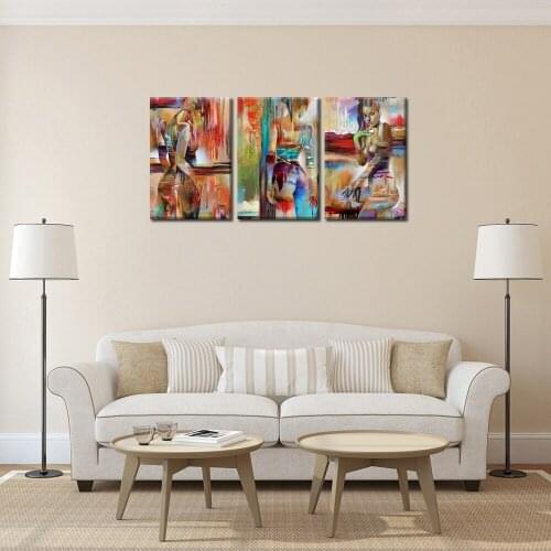 Modern CANVAS PRINTS Art For Home Room Decor Girls Oil Paintings Print on Canvas Poster Wall Art Decoration-3 Piece