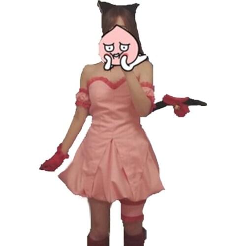 Tokyo Mew Mew Ichigo (Transfiguration) Momomiya Cosplay Costume with gloves and hair accessory