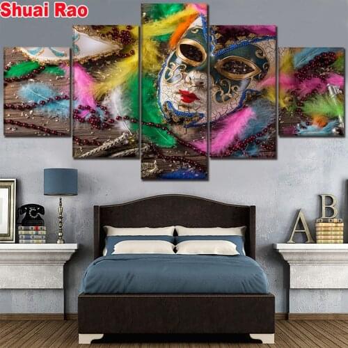 Halloween beauties mask diamond painting 5 Pieces Full square Drill embroidery cross stitch mosaic diamond set gift