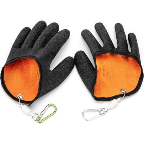 Professional Anti-slip Latex Fish Fishing Glove With Magnet Release Fisherman Catch Fish Gloves Cut And Puncture Resistant
