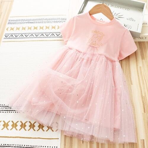 3-7 Years High Quality Summer Girl Dress 2021 New Lace Chiffon Flower Draped Ruched Kid Children Clothing Girl Princess Dress