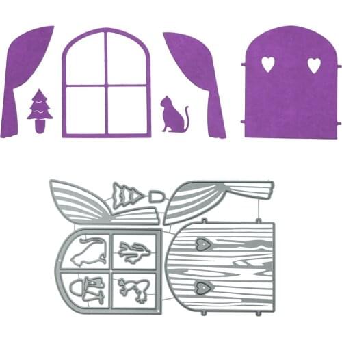 Large Size Window with Curtain Pattern Cutting dies For Scrapbooking Handmade Card Diary Book Decorating Template