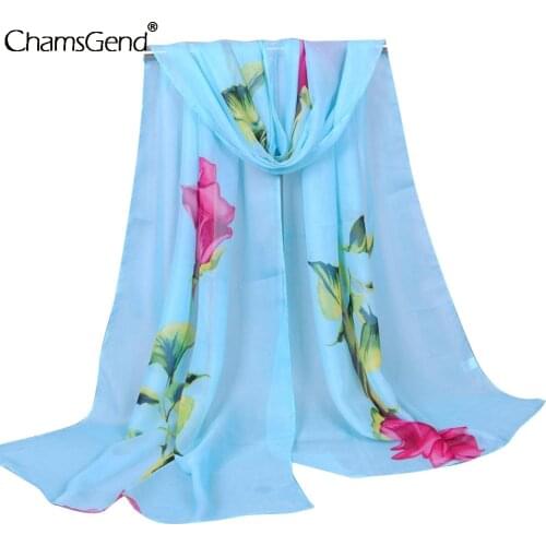 Chiffon Scarf Women Spring Summer Silk Scarves Thin Flower Shawls And Wraps Foulard Print Hijab Stoles Ladies Sunscreen Scarves