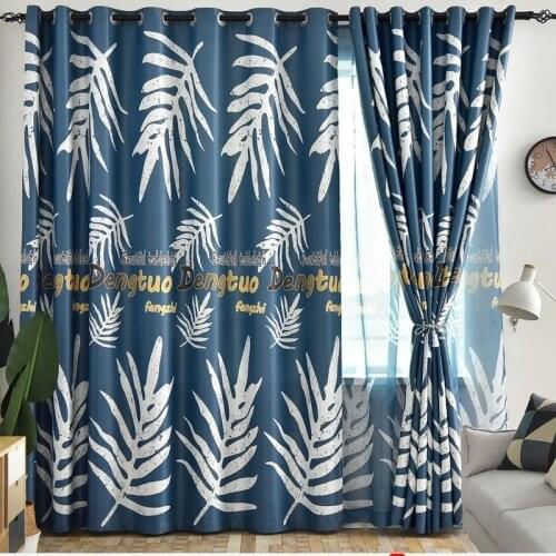 Nordic Style Curtains for Living Room Dining Room Bedroom Colorful Banana Leaf Monstera Plant Blackout Curtains Tulle Custom