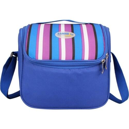 Chromatic Stripe Lunch Bag for Women Kids Picnic Thermal Food Box Beach Cooler