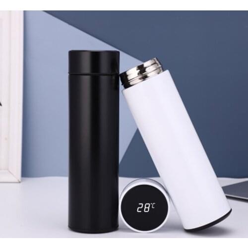 LED Temperature Water Cup Straight Thermos 304 Smart Stainless Steel Portable And Drop Resistant Digital Display Water Bottle