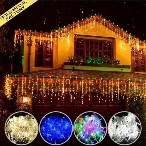 Icicle Light Led Outdoor String Fairy Waterfall Curtain Lamp 4M AC220V Cortinas De Luces Luz Decoration Party Christmas Lights