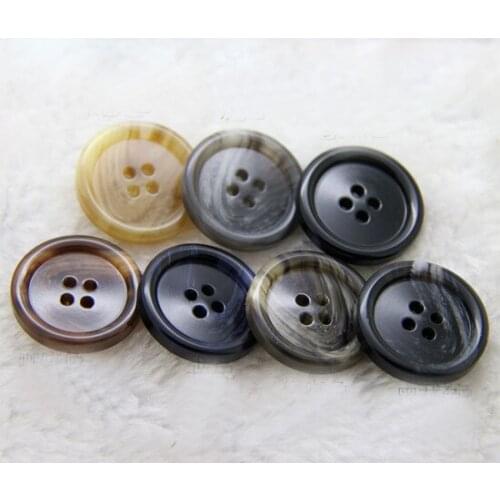 18-25mm Black brown beige blue gray four-eye thin suit button windbreaker buckle coat button coat decorative button C049