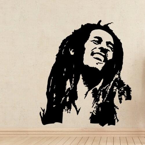 Music Wall Decals Bob Marley Reggae Rasta Jamaica Large Vinyl Transfer Stencil Decal Sticker Wall Art Home Room Decorative A322