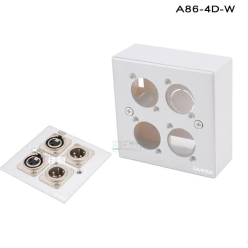1Pcs D-type socket aluminum alloy brushed wall plug 4-bit four-hole audio and video 86 panel A86-4D-W