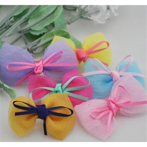 12 pcs pcs Organza Ribbon Flowers Bows Appliques Wedding Sewing Craft A237