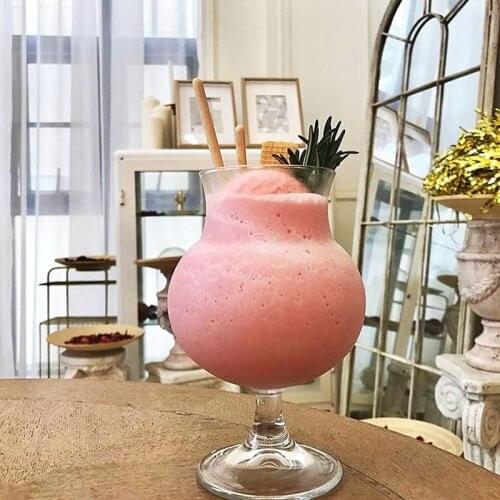 2Pcs Round Cocktail Glass Transparent Ice Cream Pudding Dessert Cup Home Party Wine Glass Coffee Juice Cup Large Capacity 500ml