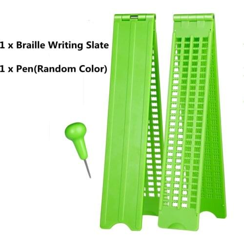 4 Lines 28 Cells Braille Writing Slate with Stylus Plastic Braille Slate Kit Special School Stationery Set Blind Person Gifts
