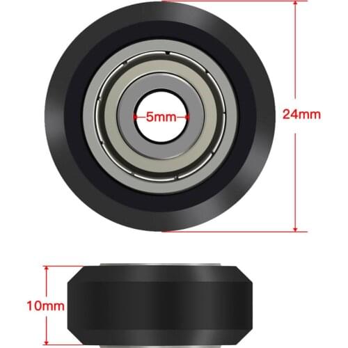 5pcs CNC Openbuilds Plastic wheel POM with 625zz MR105zz Idler Pulley Gear Passive Round Wheel Perlin Wheel V type for V-Slot