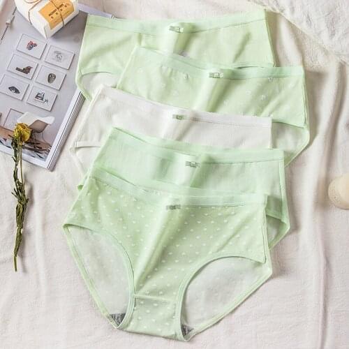 5Pcs/Set Pure Cotton Wome Panties Breathable Fashion Underwear Seamless Cute Bow Young Girls Briefs Sexy Female Panty Lingerie