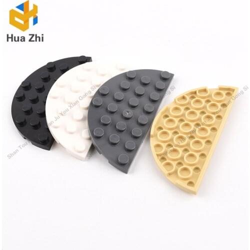 6PCS 22888 Plate Round Corner 4 x 8 DoubleBuilding Blocks Parts MOC DIY Education Build Toys Brick