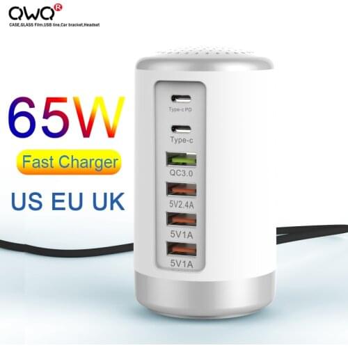 65W Fast Charger Type-C Interface PD3.0 QC4.0 Portable Mobile Phone Quick Charger For iPhone Xiaomi Huawei Samsung Fast Charger